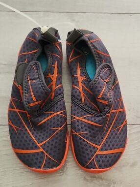 Kids Water Shoes - Gray with Orange Trim